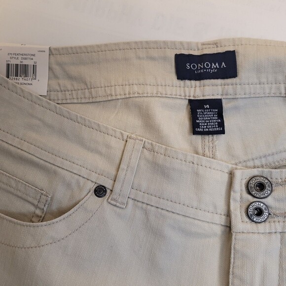 SONOMA Woman's Life + Style Size 14 Capris 5 Pocket Stretch Beige Pants NWT - Picture 8 of 8